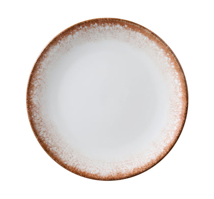 Yanco Coupe Round Plate PR-707 offers a compact, refined presentation for bread, butter, or small bites. Designed with the Porto collection’s signature earthy brown rim and clean white porcelain center, this plate brings rustic warmth to any table setting. Its coupe shape and durable construction make it an excellent choice for everyday service in restaurants, bakeries, or cafés.