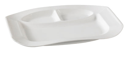 EcoQuality 3-Compartment Plate PS-2012 is designed for those looking for elegant, high-quality tableware for food-serving establishments. Ideal for serving dips, sauces, and desserts, this porcelain dish features a stylish design from the Piscataway collection, ensuring it complements any dining setting. Whether used in restaurants, catered events, outdoor dining areas, or hotels, this dish provides a reliable and versatile solution.