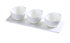 Yanco Three Cup With Tray PS-722 12/Pcs is a refined and versatile addition to your tableware collection, designed for serving small portions of herbs, spices, dips, and sauces. This set includes three 4-ounce porcelain cups, each 3 inches in diameter, placed on a 10.5x3.5-inch tray. Crafted from high-quality porcelain with an elegant glaze finish, this set brings sophistication to your dining presentation. 