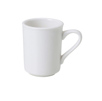 Yanco Sierra Mug PS-8-S is a versatile choice for serving a variety of beverages. With an 8-ounce capacity, it is perfect for tea, coffee, hot chocolate, and more. Made from durable porcelain, this mug is designed to withstand both hot and cold temperatures. The rounded handle offers a comfortable grip, and its smooth white surface adds a touch of elegance to any table setting. Ideal for use in coffee shops, restaurants, and bakeries, this mug is microwave and dishwasher safe for added convenience.