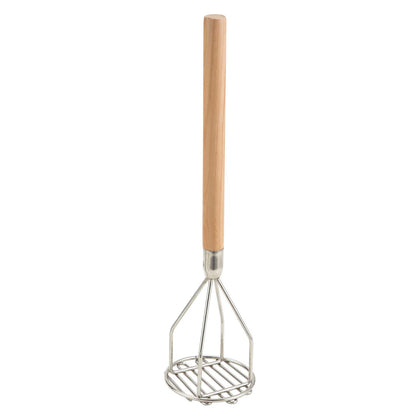 PTM-18R to 24S, Round/Square, Wood Hdl Chrome Potato Masher, EA