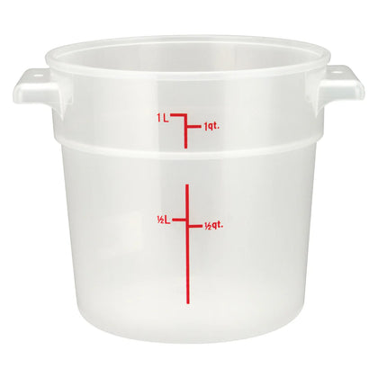 PTRC-1 to 8, 1qt-22qt Translucent PP Round Storage Container, EA