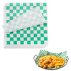 Green checkerboard food basket liner sheets grease resistant 12x12