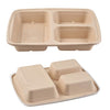 Compostable 36oz 3 Compartment Food Storage Container with Lids Sugarcane