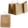Rectangular brown kraft paper bag with twine handles for retail shopping