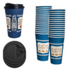 New York Greek Style Insulated Paper Hot Cold Cups with Black Dome Lids