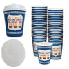 New York Greek Style Insulated Paper Hot Cold Cups with White Dome Lids