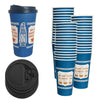 New York Greek Style Insulated Paper Hot Cold Cups with Black Dome Lids