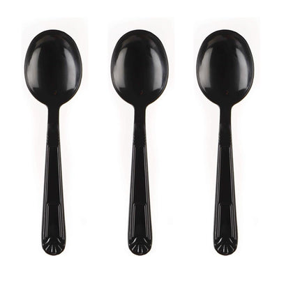 Disposable Plastic Heavy Weight Spoons Unwrapped