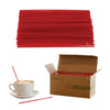 Compostable Plastic Stirrer, Bio Degradable, Eco Friendly, Sip Stirrer, Bar Stirrer, Sip Straw, For Coffee, Cocktail, Latte and Tea - Red (5 inch, 8 inch)