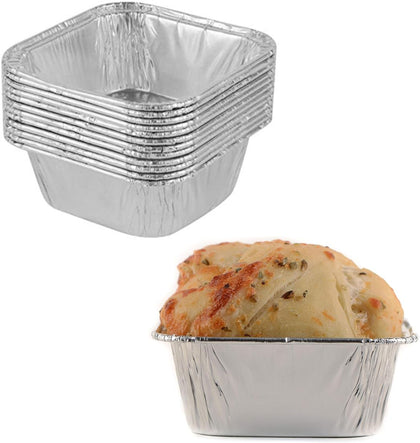 Aluminum Square Tin Muffin Pan 3 inch - Disposable Aluminum Cupcake Pans - Strong, Durable, Reusable, Recyclable - Muffin Tin Great for Baking Cupcakes, Muffins, Small Pies, Loafs (3 x 3)