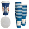 New York Greek Style Insulated Paper Hot Cold Cups with White Dome Lids