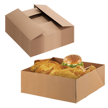 Kraft Paperboard 4 Corner Pop Up Food Tray