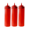 24 Oz Red Plastic Condiment Squeeze Bottles Squirt Bottle for Sauces, Dressing, Arts and Crafts, Ketchup, Mustard, Oil, BBQ - Reusable