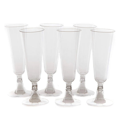 Elegant 5oz Champagne Flute Stemware - Disposable Glassware for Special Occasions