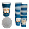 New York Greek Style Insulated Paper Hot Cold Cups with White Flat Lids