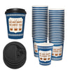 New York Greek Style Insulated Paper Hot Cold Cups with Black Dome Lids