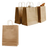 Rectangular brown kraft paper bag with twine handles for retail shopping