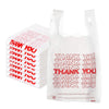 Medium 1/ 8 Plastic White Thank You T-Shirt Bags, 17
