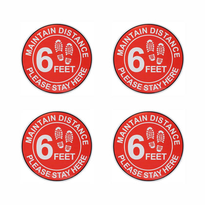 Maintain 6 Feet Distance Sign - Removable, Weather Proof, Office Stickers, Safety Office Stickers, Vehicle Stickers, Decal for Car, School, Business 6 Feet Distance Sign