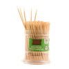 Bamboo Wooden Toothpicks In Clear Plastic Storage Box | Sturdy Safe Double Sided Party, Appetizer, Olive, Barbecue, Fruit, Teeth Cleaning Toothpicks