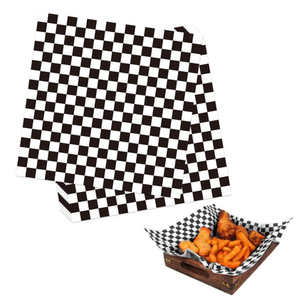 Checkerboard food basket liner sheets grease resistant 12x12 inches