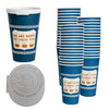 New York Greek Style Insulated Paper Hot Cold Cups with White Flat Lids