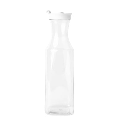 34oz Square Clear Plastic Pitcher with White Lid