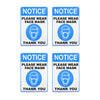 Face Mask Required Sticker Sign - Removable, Weather Proof, Office Stickers, Safety Office Stickers, Vehicle Stickers, Decal for Car, School or Business