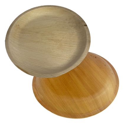 Eco friendly disposable round palm leaf plate made from natural palm leaves