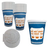 New York Greek Style Insulated Paper Hot Cold Cups with White Flat Lids
