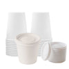 4oz White Disposable Paper Coffee Espresso Cups with White Lids