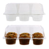 Clear Plastic 6 Compartment Muffin Containers - Disposable Cupcake Holder Boxes with Hinged Design