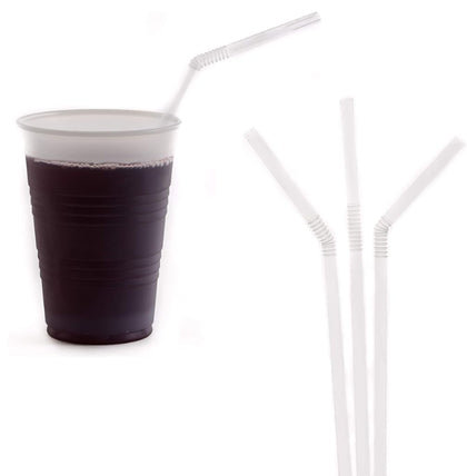 Clear Plastic Flexible Individually Wrapped Straws BPA Free Plastic
