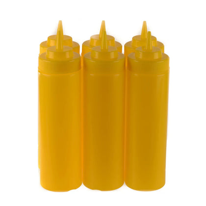 24 Oz Yellow Plastic Condiment Squeeze Bottles Squirt Bottle for Sauces, Dressing, Arts and Crafts, Ketchup, Mustard, Oil, BBQ - Reusable