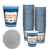 New York Greek Style Insulated Paper Hot Cold Cups with White Flat Lids