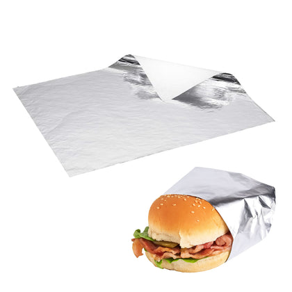 Pre Cut Insulated Foil Sandwich Wrap Sheets - Cushion Foil Wrap, Aluminum Foil Wrap, Honeycomb Wrap Sheets for Sandwiches, Burger Wrap (10x14, 16x14)