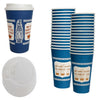 New York Greek Style Insulated Paper Hot Cold Cups with White Dome Lids