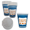New York Greek Style Insulated Paper Hot Cold Cups with White Flat Lids