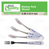 stainless steel dinner forks ceramic flower handle cutlery set versatile use durable tableware salad fork dessert fork set of 10 silverware elegant design home restaurant use