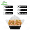 #3 Black Paper Take Out Food Containers with Closeable Lid