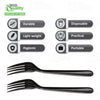 Disposable Plastic Heavy Weight Forks Unwrapped