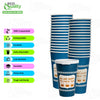 New York Greek Style Insulated Paper Hot Cold Cups with White Flat Lids