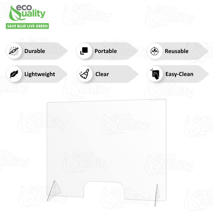 Countertop Desk Sneeze Guards Personal Protection Guard Shield with Window - Protective Plastic Acrylic Plexiglass Screen Divider Barrier Shield, Cashier, Checkout, Reception and Desk