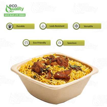 32oz Eco Friendly Disposable Square Bowls Compostable Container