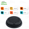Disposable Travel Black Dome and White Dome Lids for Paper Hot Cups (10oz, 12oz, 16oz, 20oz)