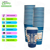 20oz Anthora Greek style paper cups with white dome lids for hot cold drinks