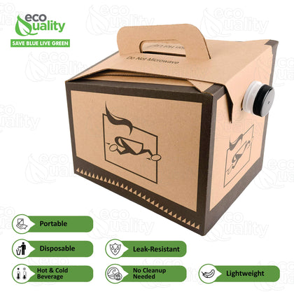 96oz Portable Box of Joe Disposable Coffee Dispenser for Insulated Hot Cold Drinks To Go