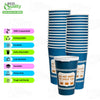 New York Greek Style Insulated Paper Hot Cold Cups with White Flat Lids