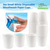 EcoQuality 3oz White Paper Small Disposable Bathroom Mouthwash Cups